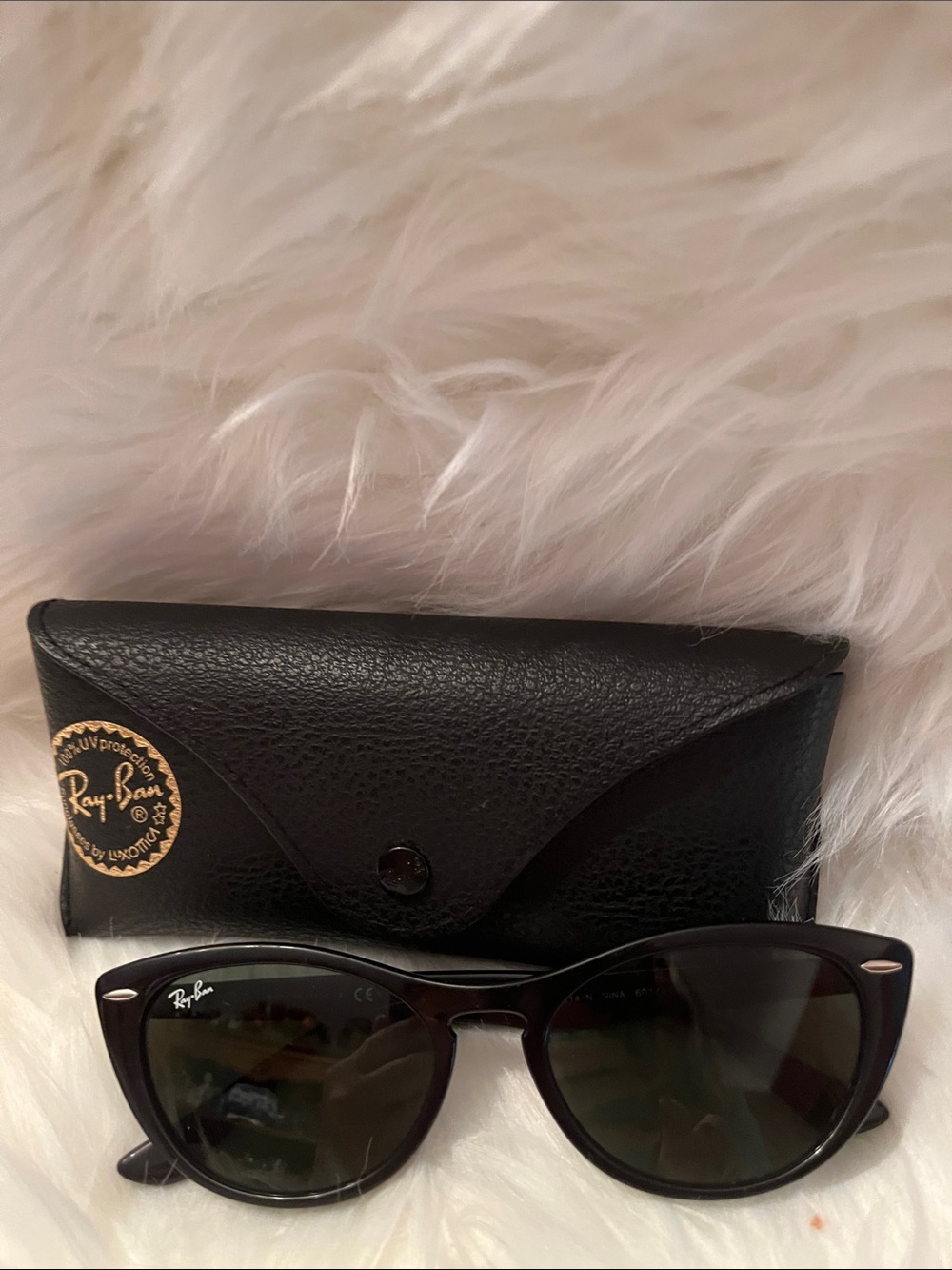 Ray-Ban Women's Black Cat-Eye Sunglasses with Black Case